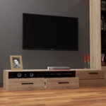 Επιπλο TV Solo 180x52x34 αριστερό Sonoma-Wenge MDF Καμπυλωτό τελείωμα στις πόρτες