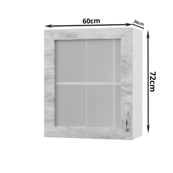 Horizont Πάνω Ντουλάπι-Βιτρίνα Τσιμέντο 60x30x72cm