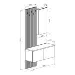 Έπιπλο εισόδου Arika  λευκό-sonoma 100x37x199.5εκ