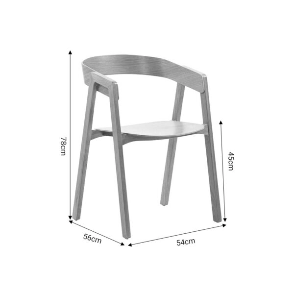 Πολυθρόνα Rayson  φυσικό δρυς ξύλο 54x56x78εκ