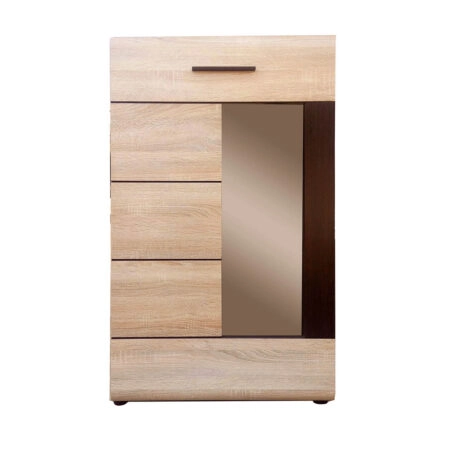 Βιτρίνα Μονόφυλλη Solo 1W 65x35x109cm Sonoma Wenge και MDF Καμπυλωτό τελείωμα στην πόρτα