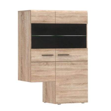 Κρεμαστή Βιτρίνα Δίφυλλη Solo δεξιά 2W 90x41x136cm Sonoma Wenge