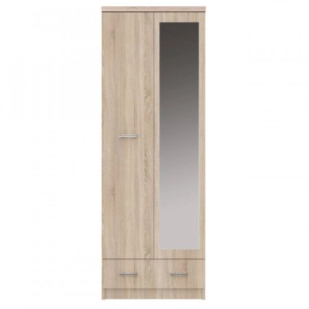 Ντουλάπα Δίφυλλη Top Mix 60x33x183cm Σονόμα με Καθρέπτη