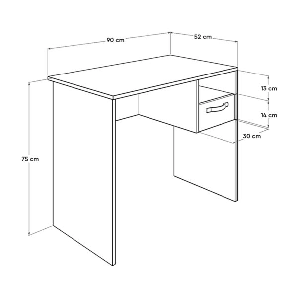 Γραφείο εργασίας Dynamic  από μελαμίνη σε χρώμα light sonoma 90x52x75εκ.