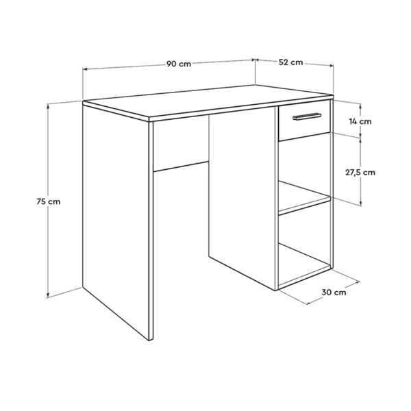 Γραφείο εργασίας Concept  από μελαμίνη σε χρώμα sonoma 90x52x75εκ.