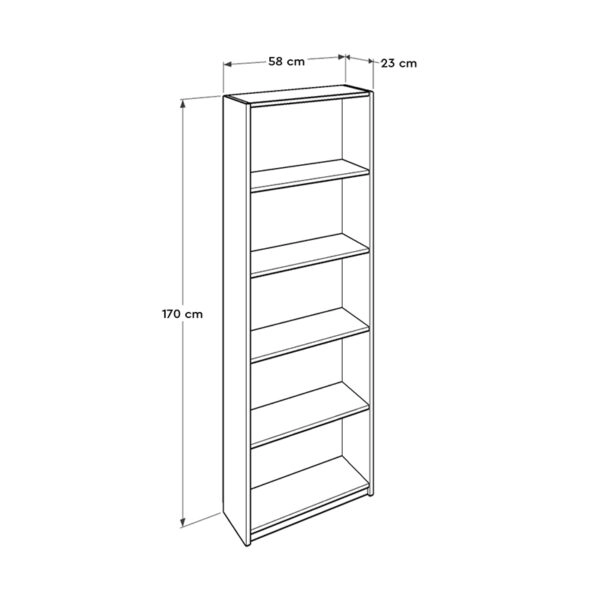 Βιβλιοθήκη μελαμίνης Max  σε χρώμα λευκό 58x23x170εκ.