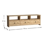 Έπιπλο τηλεόρασης Sole  από μελαμίνη χρώμα oak 150x32x47εκ.