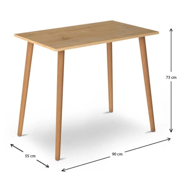 Τραπέζι Fiona  από μελαμίνη χρώμα oak 90x55x75εκ.