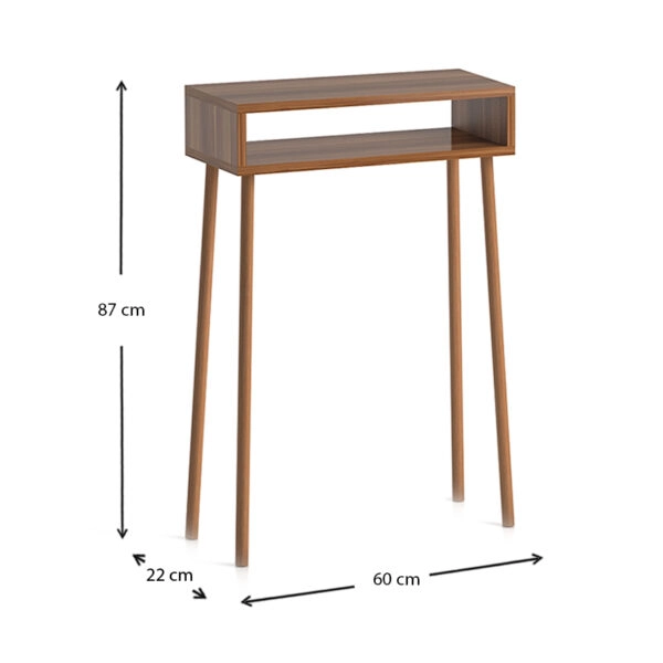 Κονσόλα Moca  από μελαμίνη χρώμα καρυδί 60x22x87εκ.