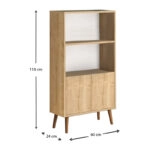 Βιβλιοθήκη μελαμίνης Cube  χρώμα oak 60x24x110εκ.