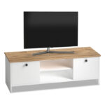 Έπιπλο τηλεόρασης Cube  από μελαμίνη χρώμα pine - white 120x30x40εκ.