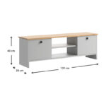 Έπιπλο τηλεόρασης Cube  από μελαμίνη χρώμα pine - white 120x30x40εκ.