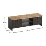 Έπιπλο τηλεόρασης Cube  από μελαμίνη χρώμα pine - industrial grey 120x30x40εκ.