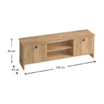 Έπιπλο τηλεόρασης Cube  από μελαμίνη χρώμα pine 120x30x40εκ.