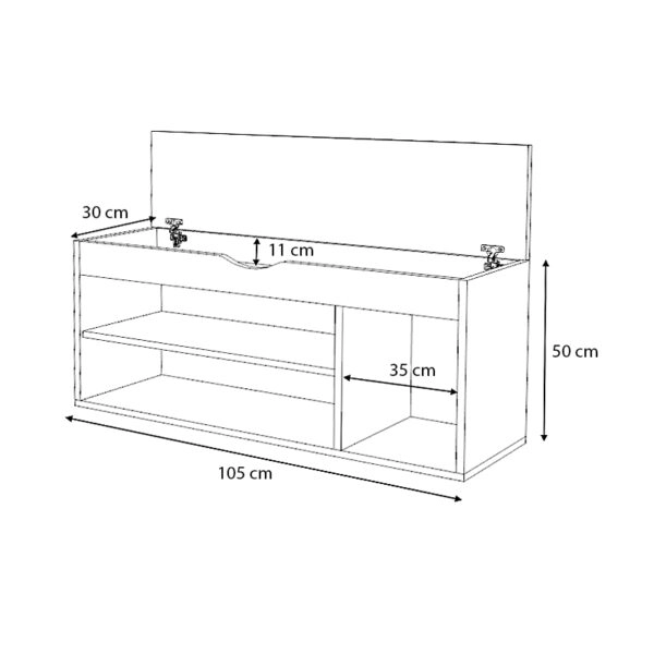 Παπουτσοθήκη μελαμίνης Mod  8 ζευγών χρώμα sonoma 105x30x48εκ.