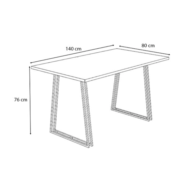 Τραπέζι Gable  μεταλλικό - μελαμίνης χρώμα sonoma - ανθρακί 140x80x76εκ.