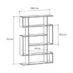 Βιβλιοθήκη μελαμίνης Clint  χρώμα sonoma - ανθρακί 108x25x161εκ.