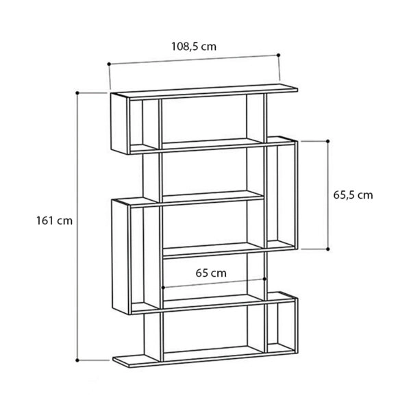 Βιβλιοθήκη μελαμίνης Clint  χρώμα sonoma - ανθρακί 108x25x161εκ.