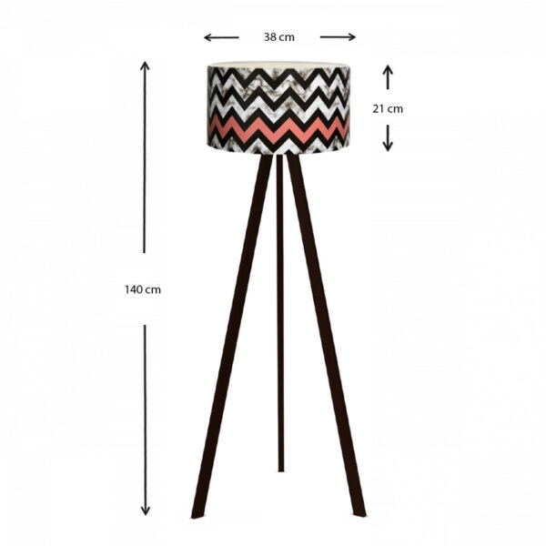 Φωτιστικό δαπέδου Rosling  Mdf/ύφασμα Pvc χρώμα μαύρο/πολύχρωμο 38x38x140εκ.