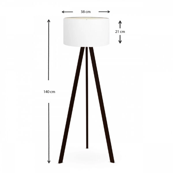 Φωτιστικό δαπέδου Rosling  Mdf/ύφασμα Pvc χρώμα μαύρο - λευκό 38x38x140εκ.