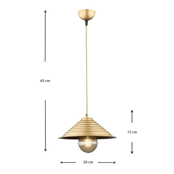 Φωτιστικό οροφής Alaska  E27 μεταλλικό μονόφωτο χρώμα χρυσό 28x28x65εκ.