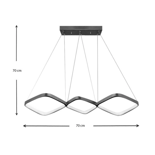 Φωτιστικό οροφής Led Eugene  μεταλλικό χρώμα μαύρο 90x32x36εκ.