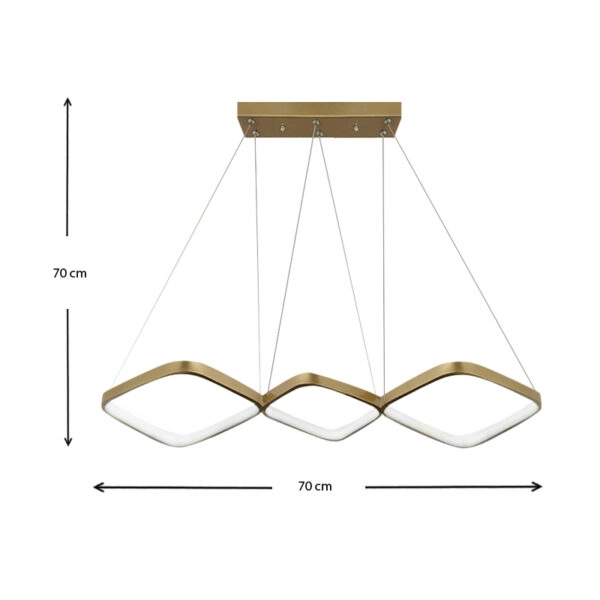 Φωτιστικό οροφής Led Eugene  μεταλλικό χρώμα χρυσό ματ 90x32x36εκ.