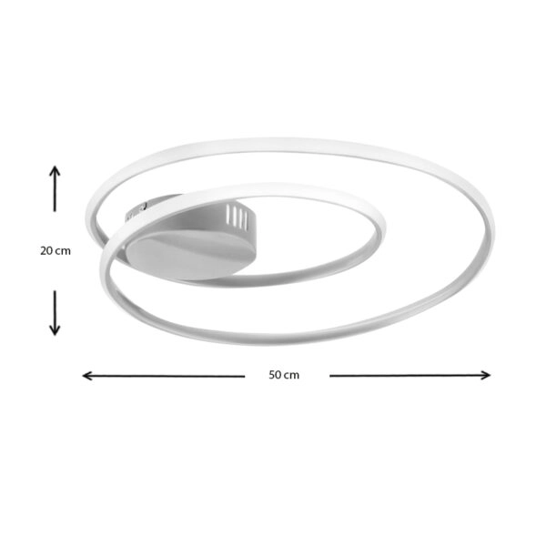 Φωτιστικό οροφής Led Hermann  μεταλλικό χρώμα λευκό 44x44x7εκ.