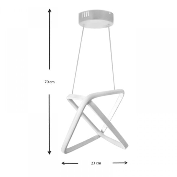 Φωτιστικό οροφής Led Horsley  μεταλλικό χρώμα λευκό 23x23x70εκ.