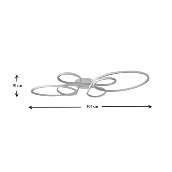 Φωτιστικό οροφής Led Henryk  μεταλλικό χρώμα λευκό 104x53x10εκ.