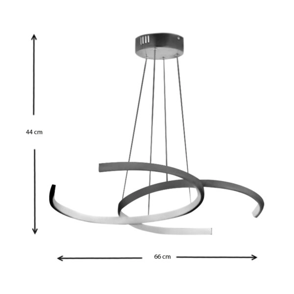 Φωτιστικό οροφής Led Gormley  μεταλλικό χρώμα μαύρο 66x39x44εκ.