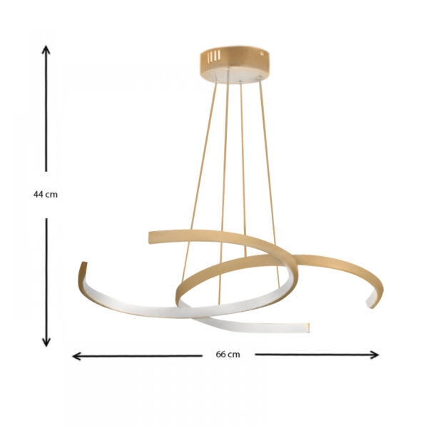 Φωτιστικό οροφής Led Gormley  μεταλλικό χρώμα χρυσό ματ 66x39x44εκ.