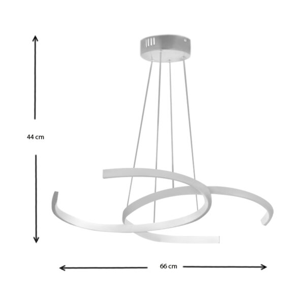 Φωτιστικό οροφής Led Gormley  μεταλλικό χρώμα λευκό 66x39x44εκ.