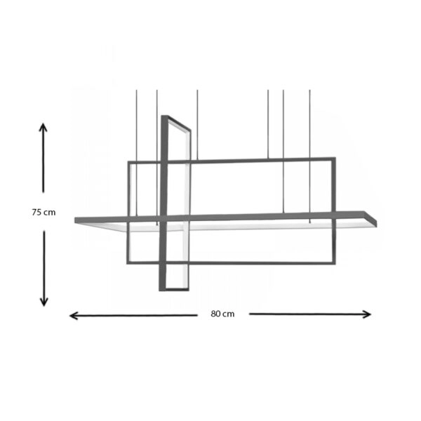 Φωτιστικό οροφής Led Derald  μεταλλικό χρώμα μαύρο 80x40x75εκ.
