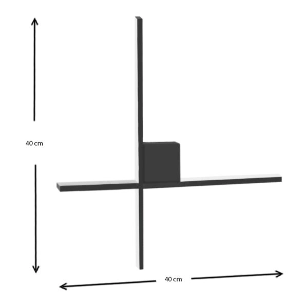 Απλίκα τοίχου Led Cubo  μεταλλική χρώμα μαύρο 40x5x40εκ.