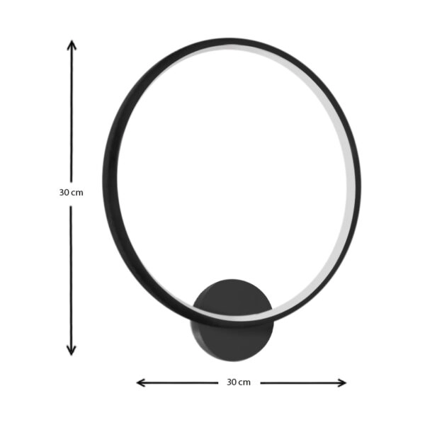 Απλίκα τοίχου Led Luna  μεταλλική χρώμα μαύρο 30x5x30εκ.