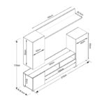 Σύνθεση τηλεόρασης Lucius  από μελαμίνη χρώμα honey oak 210x37x170εκ.