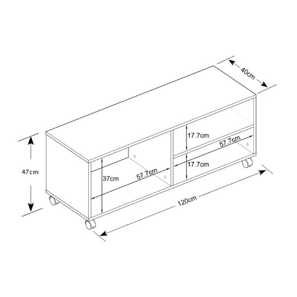 Έπιπλο τηλεόρασης Sabrina  από μελαμίνη χρώμα urban oak 120x40x47εκ.