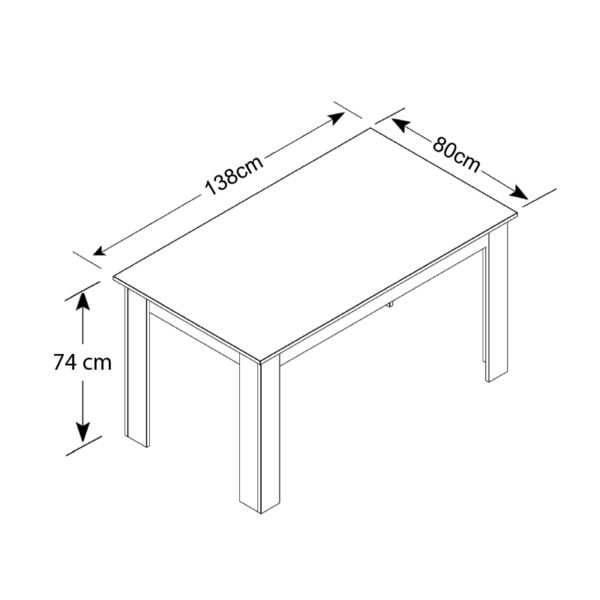 Τραπέζι Tito  μελαμίνης χρώμα λευκό γκρι 138x80x74εκ.