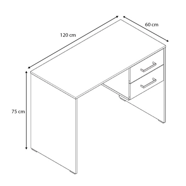 Γραφείο μελαμίνης Felman  χρώμα ανθρακί 120x60x75εκ.