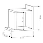 Ραφιέρα τοίχου Box  μελαμίνης χρώμα λευκό 30x22x30εκ.