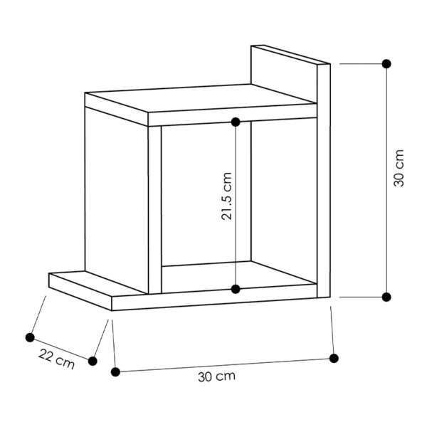 Ραφιέρα τοίχου Box  μελαμίνης χρώμα λευκό 30x22x30εκ.