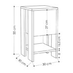 Κομοδίνο Ema  χρώμα sapphire oak - λευκό 30x30x55εκ.