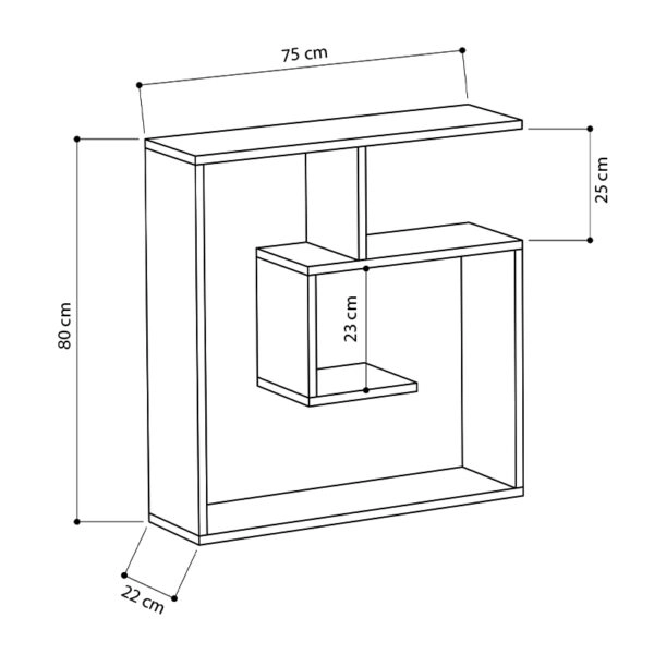 Ραφιέρα τοίχου Laby  μελαμίνης χρώμα λευκό 75x22x80εκ.