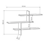 Ραφιέρα τοίχου Leo  μελαμίνης χρώμα λευκό 123x22x80εκ.