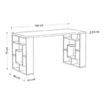 Γραφείο εργασίας Labirent  από μελαμίνη χρώμα ανθρακί - λευκό 140x60x75εκ