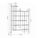 Βιβλιοθήκη μελαμίνης Manco  χρώμα ανθρακί 122x25,5x188εκ.