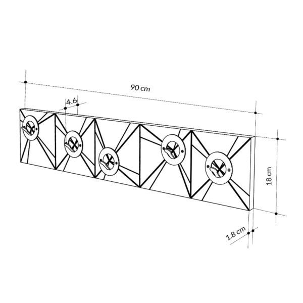 Κρεμάστρα τοίχου Vizy  χρώμα λευκό 90x1,8x18εκ.