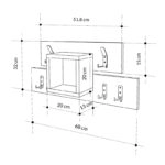 Κρεμάστρα τοίχου Lumina  χρώμα sapphire oak - ανθρακί 68x14,8x32εκ.