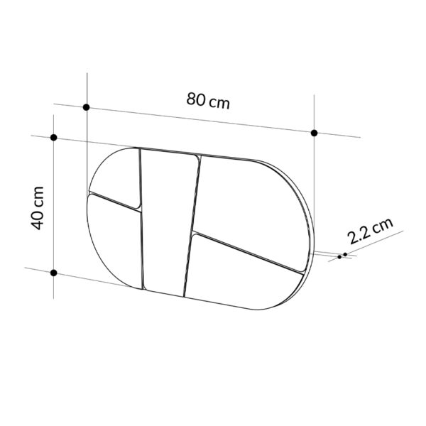 Καθρέπτης τοίχου Otis  χρώμα μαύρο 80x2,2x40εκ.